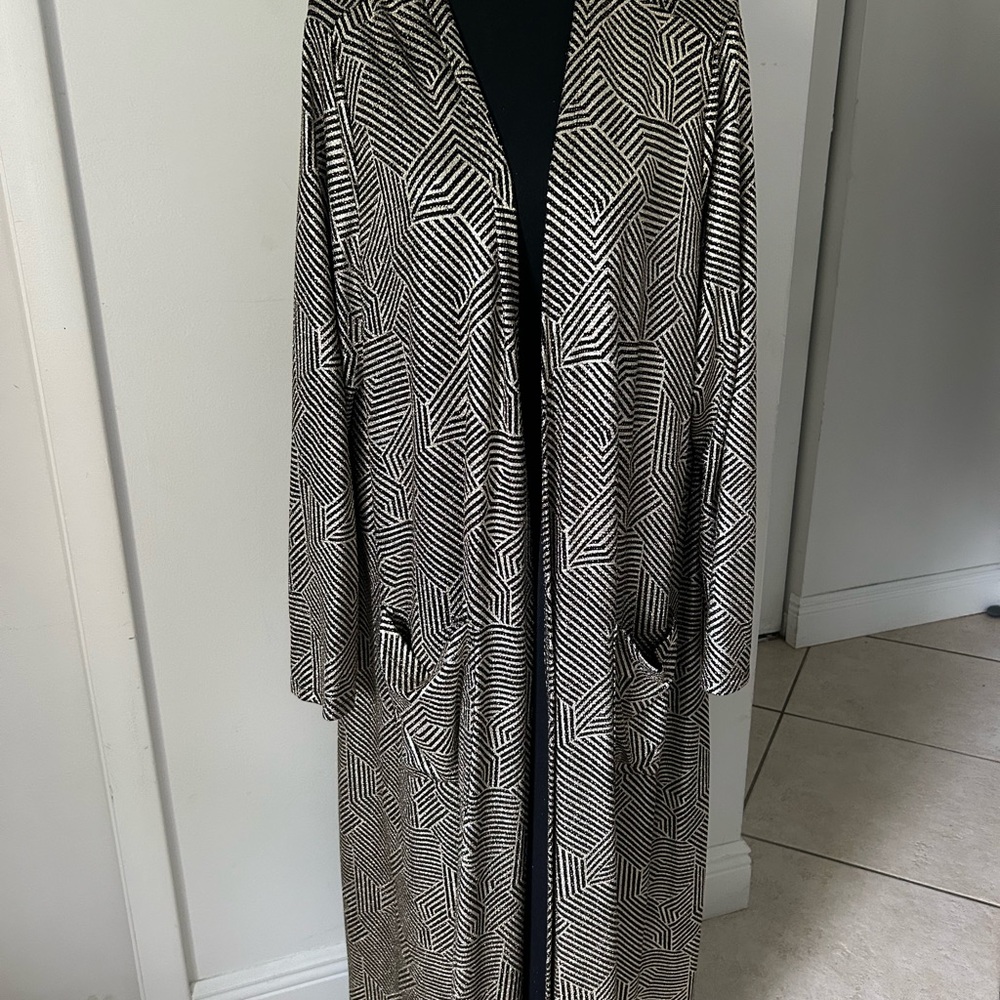 Black and gold Oversized open duster cardigan size XL